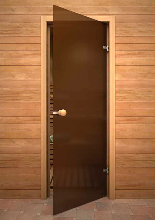 Дверь банная термо-стекло (бронза)